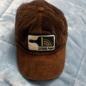 Brown Corduroy Cap with Colorful Patch